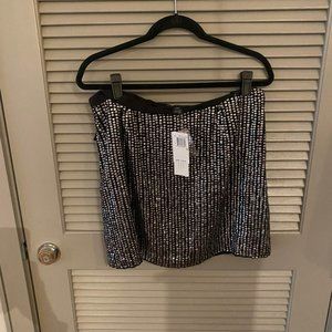 NWT French Connection Black Sequin Mini Skirt Size 12